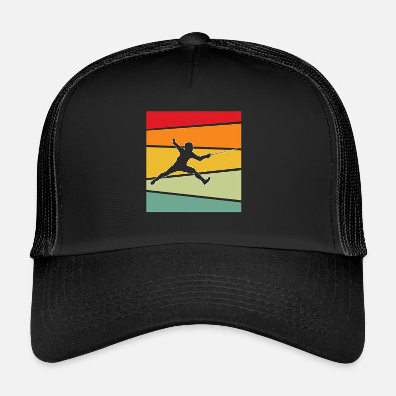 Fechten Retro - Trucker Cap - Schwarz/Schwarz