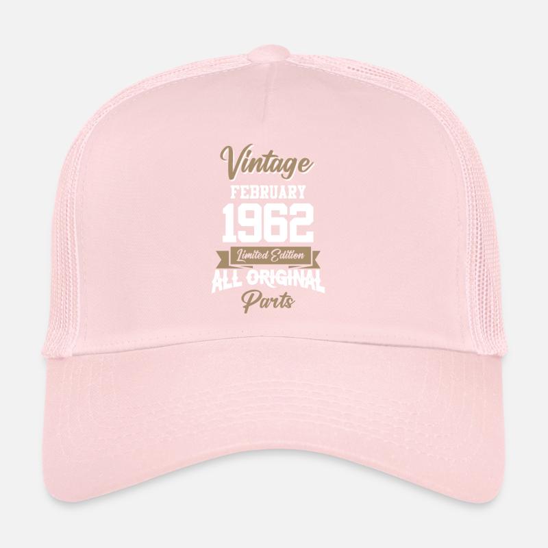 February 1962 Vintage Birthday Gift Trucker Cap