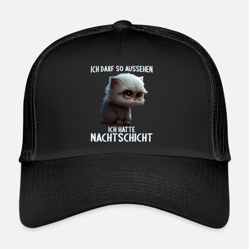 Nachtschicht Dienst Krankenschwester Pflegekraft - Trucker Cap - Schwarz/Schwarz