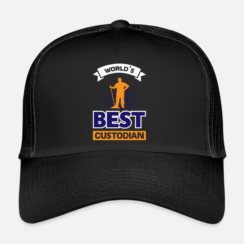 World's Best Custodian - Trucker Cap - black/black