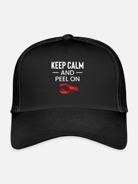 Keep Calm And Peel On Crawfish - Trucker Cap - black/black - Front