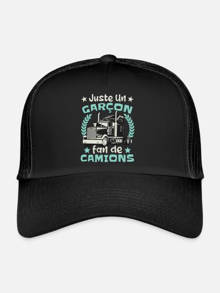 Fan de Camions - Casquette trucker  - noir/noir - Devant