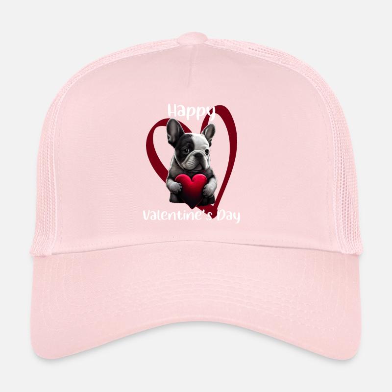 Joyeuse Saint-Valentin Français Bulldog Casquette trucker 
