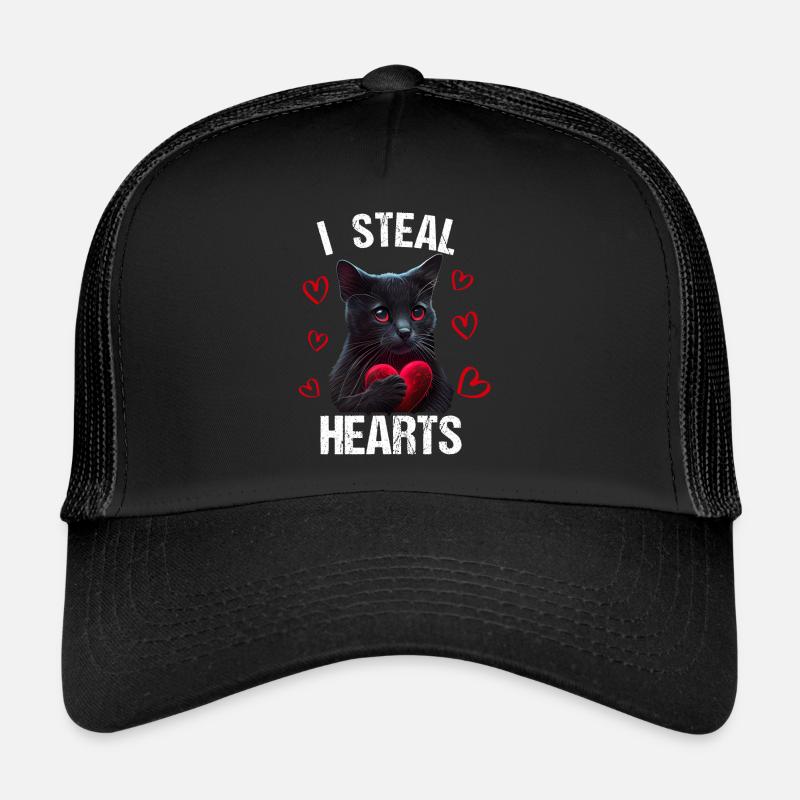 Je vole des cœurs chat Casquette trucker 