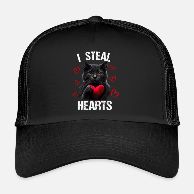 Je vole des cœurs chat Casquette trucker 