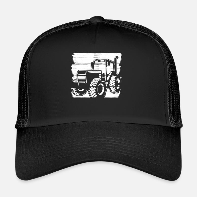 Trecker Traktor Treckerfahrer Bauer - Trucker Cap - Schwarz/Schwarz