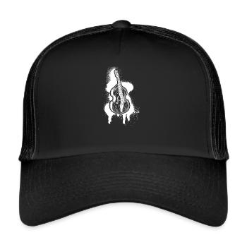 Kontrabass Kontrabassspieler Kontrabassist - Trucker Cap - Schwarz/Schwarz - Vorne