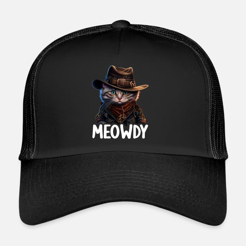 Meowdy Funny cat Meme for Cat Lovers Trucker Cap