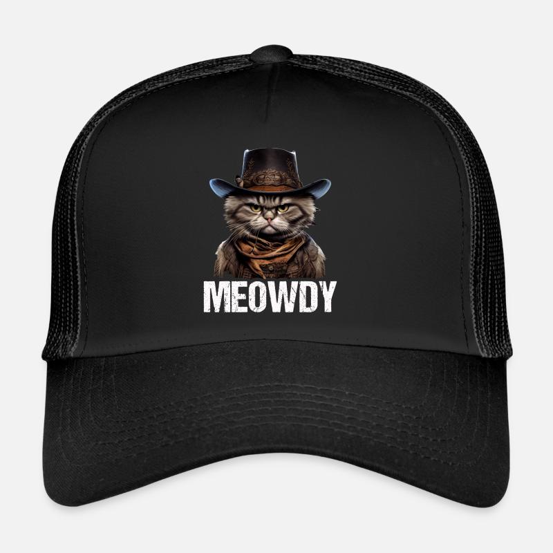 Meowdy Funny cat Meme for Cat Lovers Trucker Cap