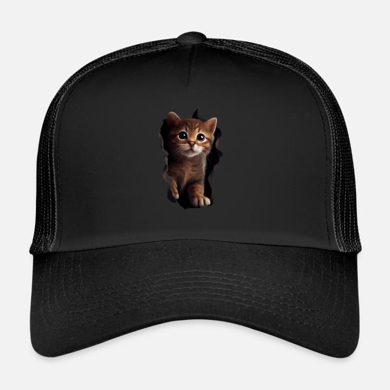 Cat Cute Kitten Cracked Cat Lovers Cats Trucker Cap