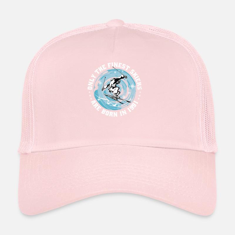 Skier Skier born 1991 Birthday Skiing Trucker Cap