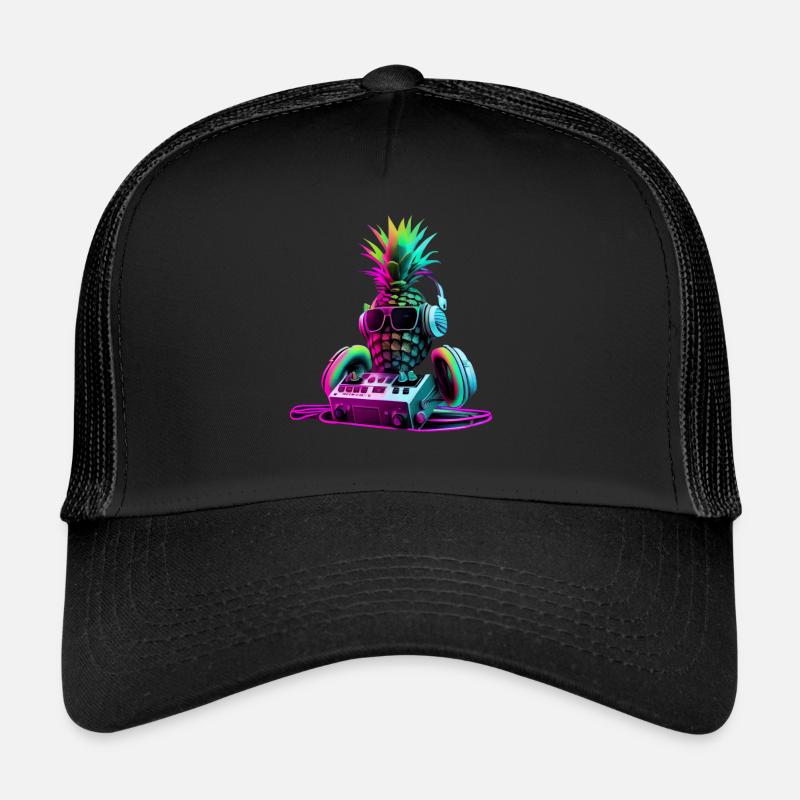 EDM Music Rave Festival Pineapple Techno Trucker Cap