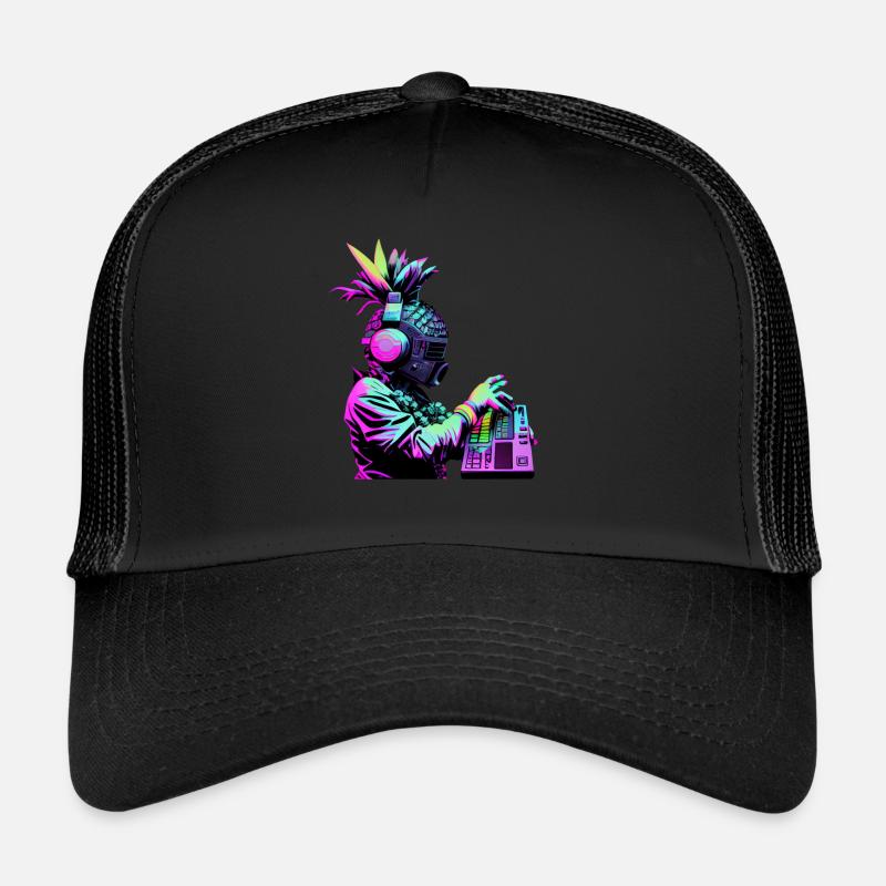 EDM Music Rave Festival Pineapple Techno Trucker Cap