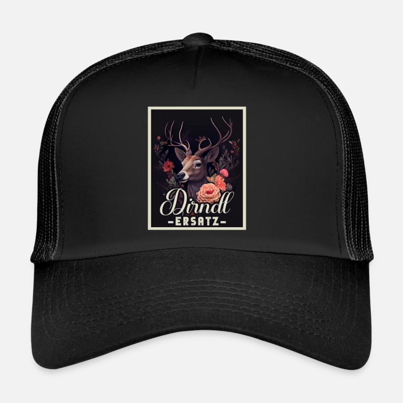 Dirndl Ersatz Dirndl Trachten Kostüm Dirndl Ersatz - Trucker Cap - Schwarz/Schwarz