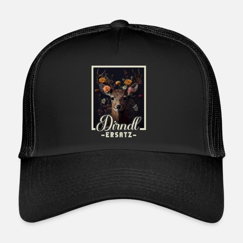 Dirndl Ersatz Dirndl Trachten Kostüm Dirndl Ersatz - Trucker Cap - Schwarz/Schwarz