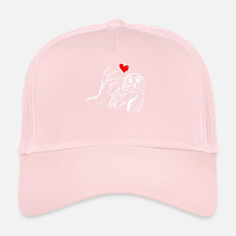 Eule Herz Händchen Halten mit Eule Trucker Cap