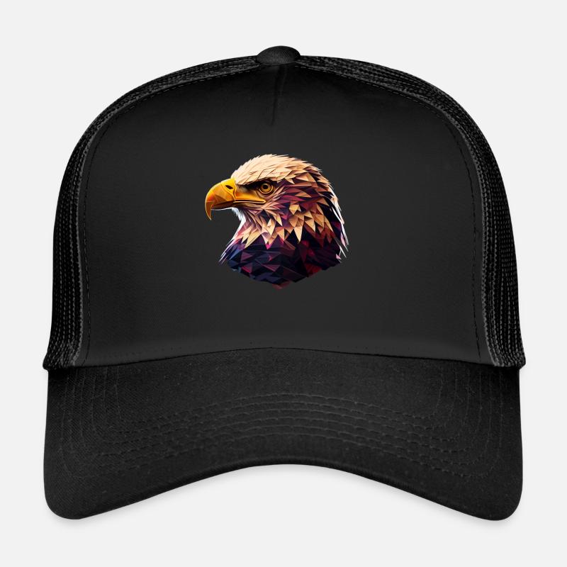 Conception polygonale cool avec un pygargue à tête blanche Casquette trucker 