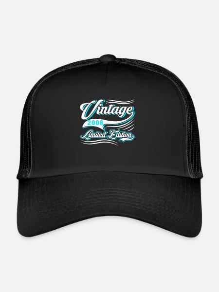 Edition Limitée Millésime 2008 - Casquette trucker  - noir/noir - Devant