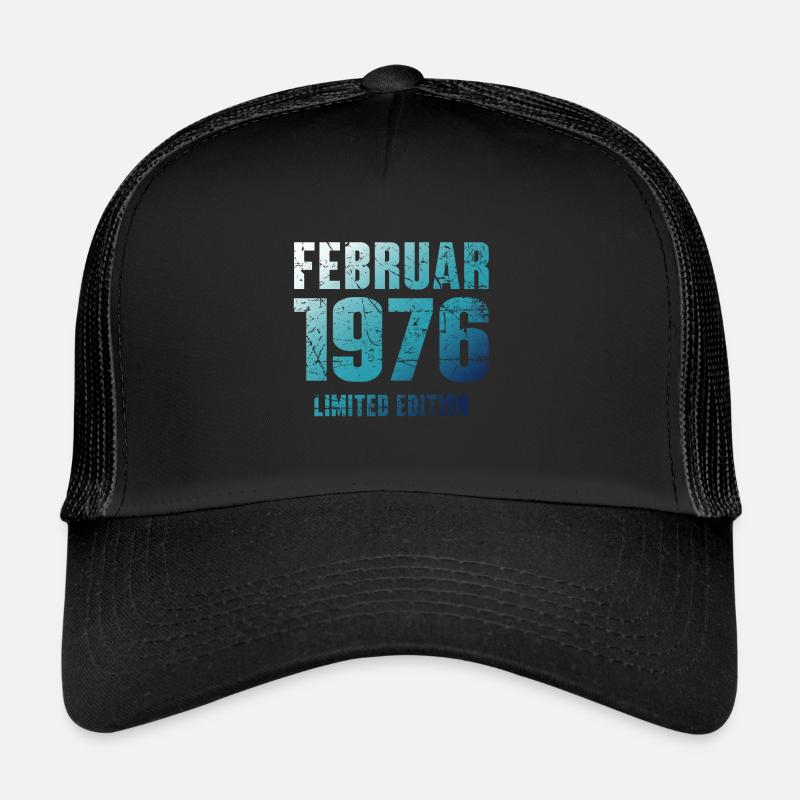 Février 1976 Cadeau d’anniversaire en édition limitée - Casquette trucker  - noir/noir