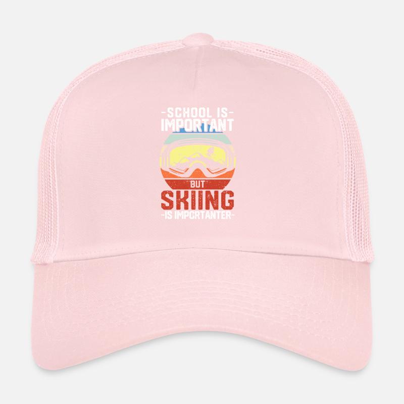 L’école est importante, mais le ski est plus important Casquette trucker 