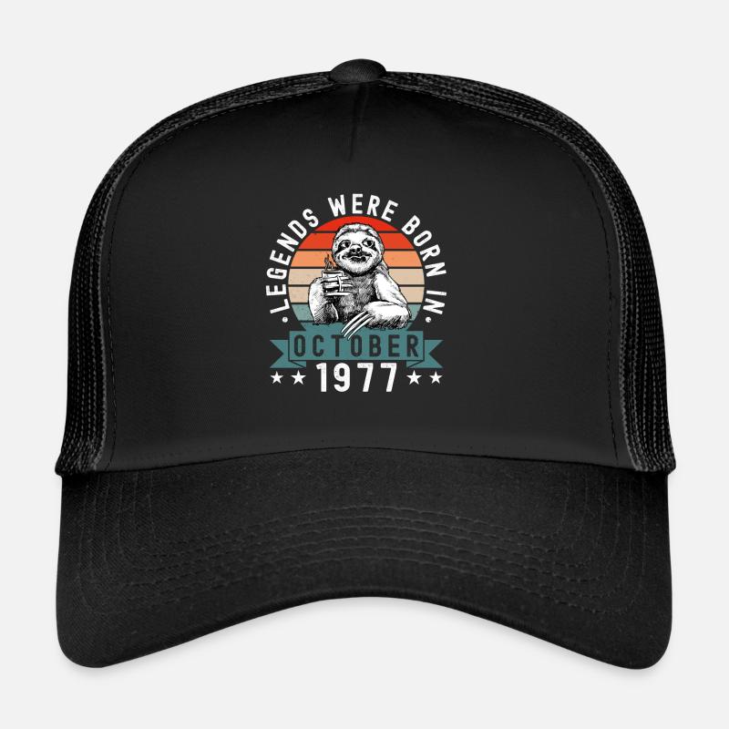 Les légendes sont nées en octobre 1977 Sloth Sloth Casquette trucker 