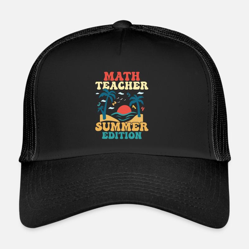 Math Teacher Summer Edition School Education Trucker Cap