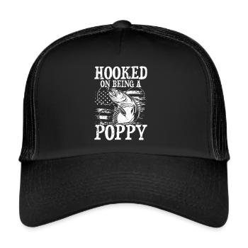 Pêche coquelicot Pêcheur pavillon américain Poppi - Casquette trucker  - noir/noir - Devant