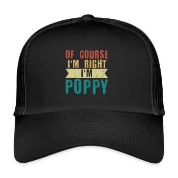 Pêche coquelicot Pêcheur pavillon américain Poppi - Casquette trucker  - noir/noir - Devant