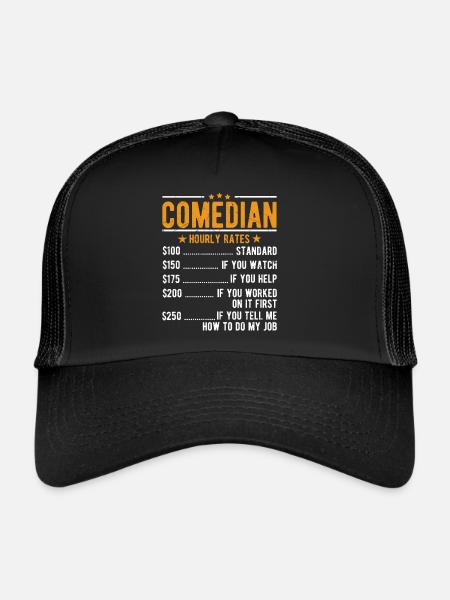 Komiker Comedian Stundenlohn - Trucker Cap - Schwarz/Schwarz