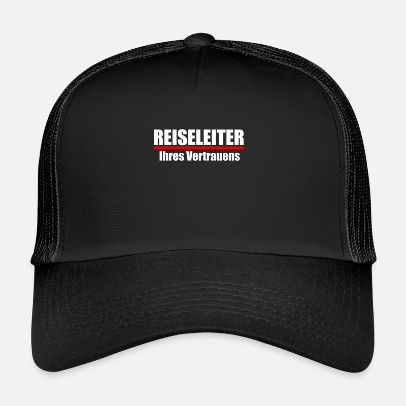 Reiseleiter Tourismus Tour-Guide Geschenk Reise - Trucker Cap - Schwarz/Schwarz