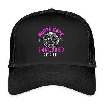 Nordkap/ North Cape team Rundreise design - Trucker Cap - Schwarz/Schwarz - Vorne