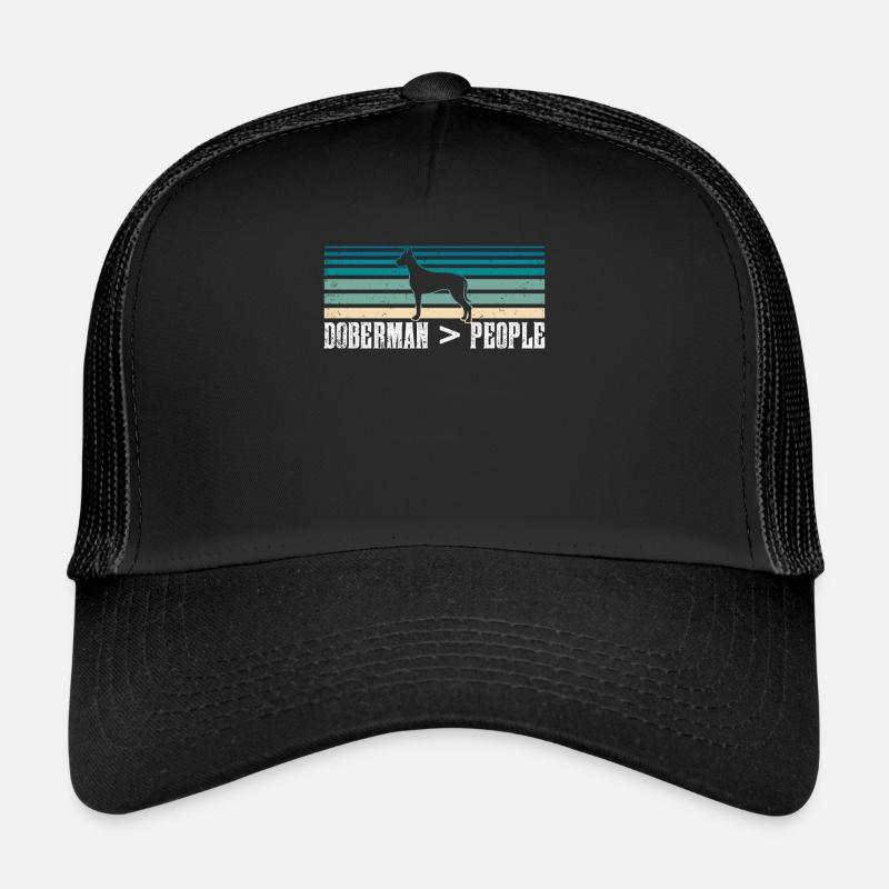 Doberman > humans Dobermans Doberman dogs Trucker Cap
