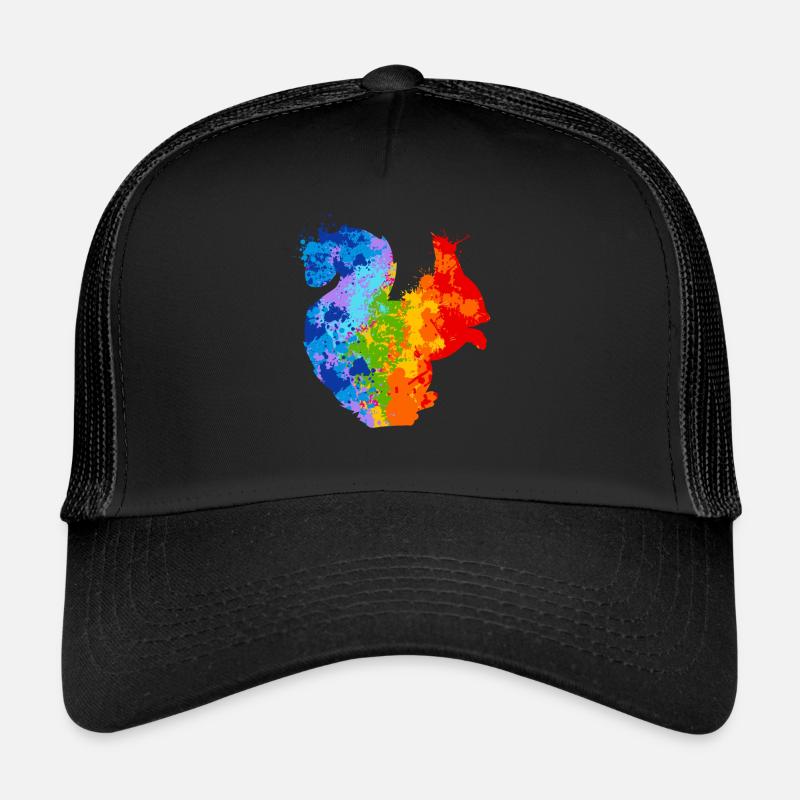 Écureuil éclabousseur de couleur Écureuil coloré Casquette trucker 