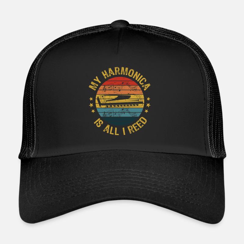 My Harmonica Is All I Reed Harmonica Player Gift Trucker Cap