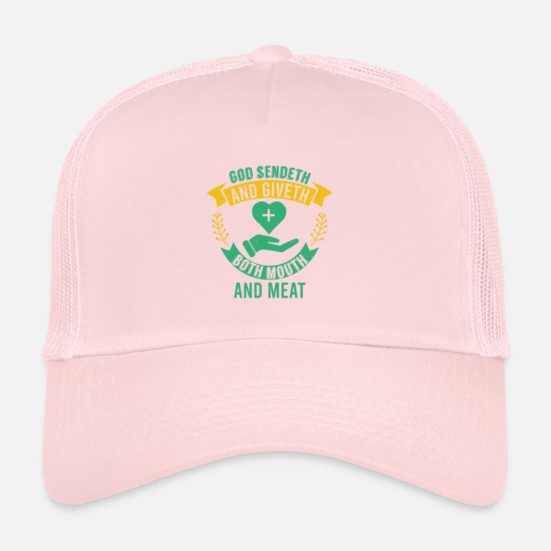 DIEU SENDETH ET DONNE LA BOUCHE ET LA VIANDE Casquette trucker 
