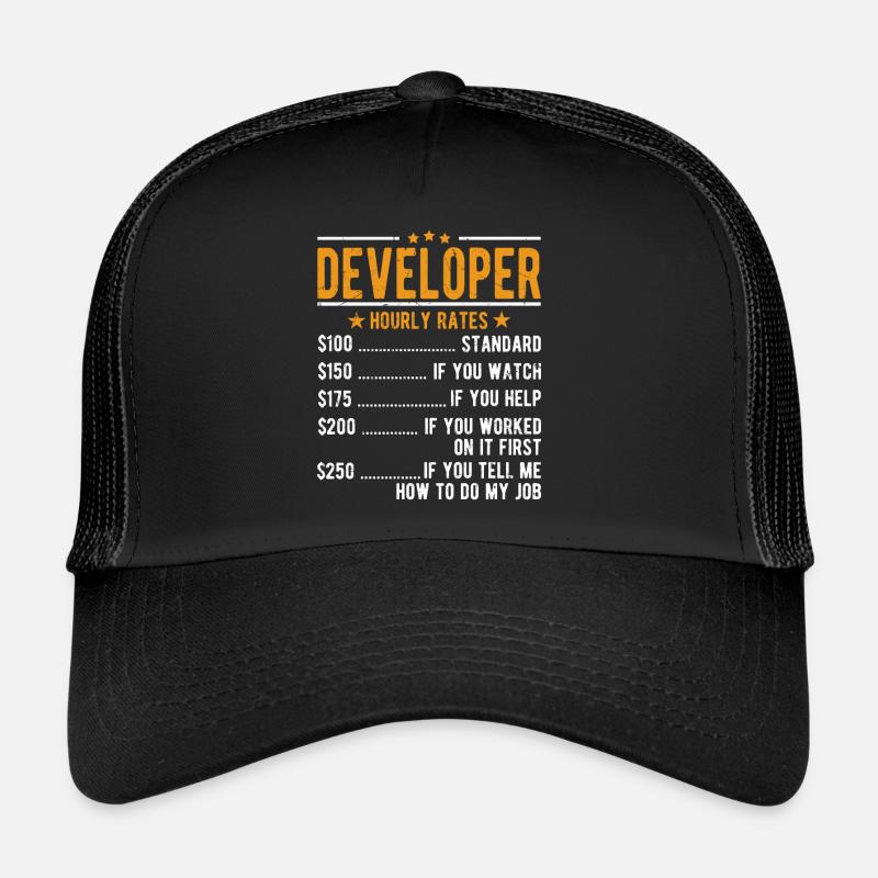 Entwickler Stundenlohn - Trucker Cap - Schwarz/Schwarz