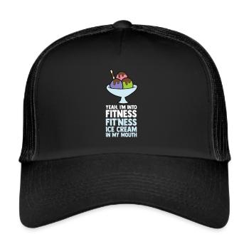 Eis Gelato Sommer Lustiges Eis - Trucker Cap - Schwarz/Schwarz - Vorne