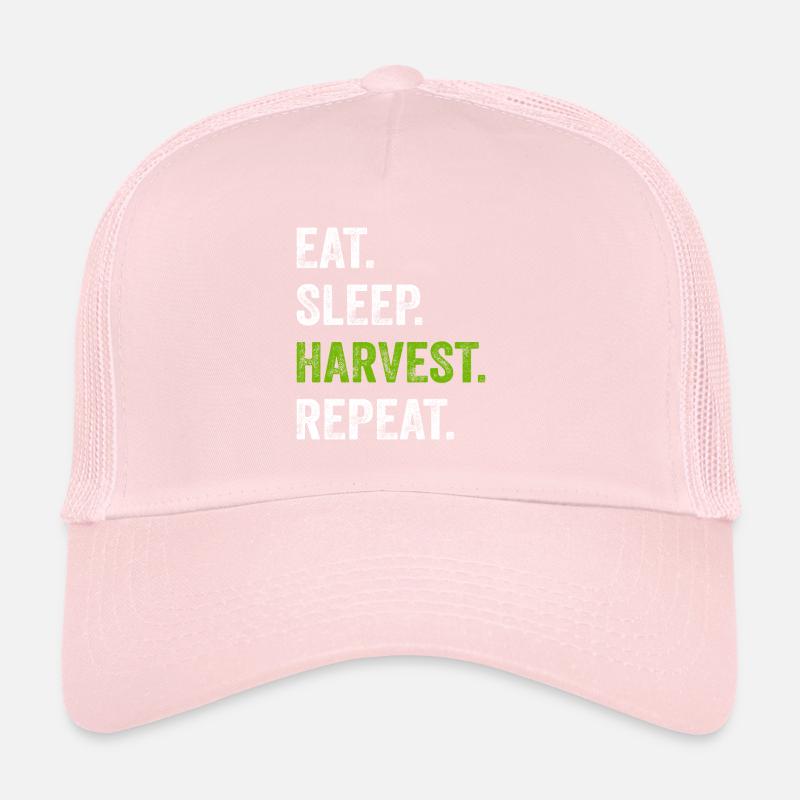 Manger Dormir Récolter Répéter Vert Casquette trucker 