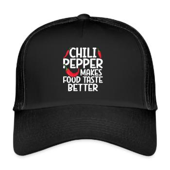 Chili-Pfeffer - Trucker Cap - Schwarz/Schwarz - Vorne