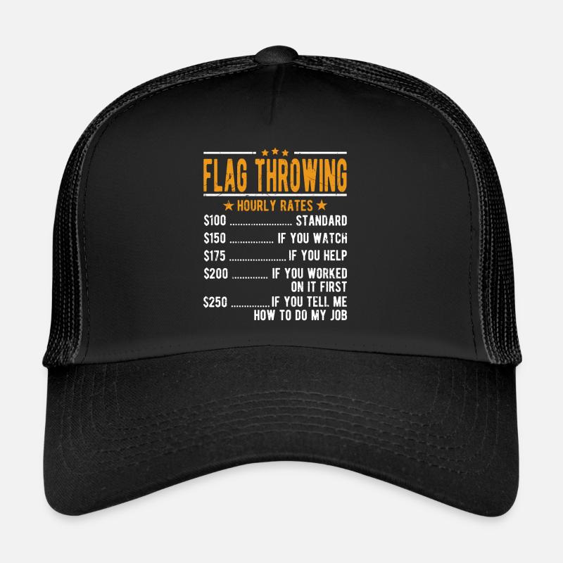 Salaire horaire de lancer de drapeau Casquette trucker 