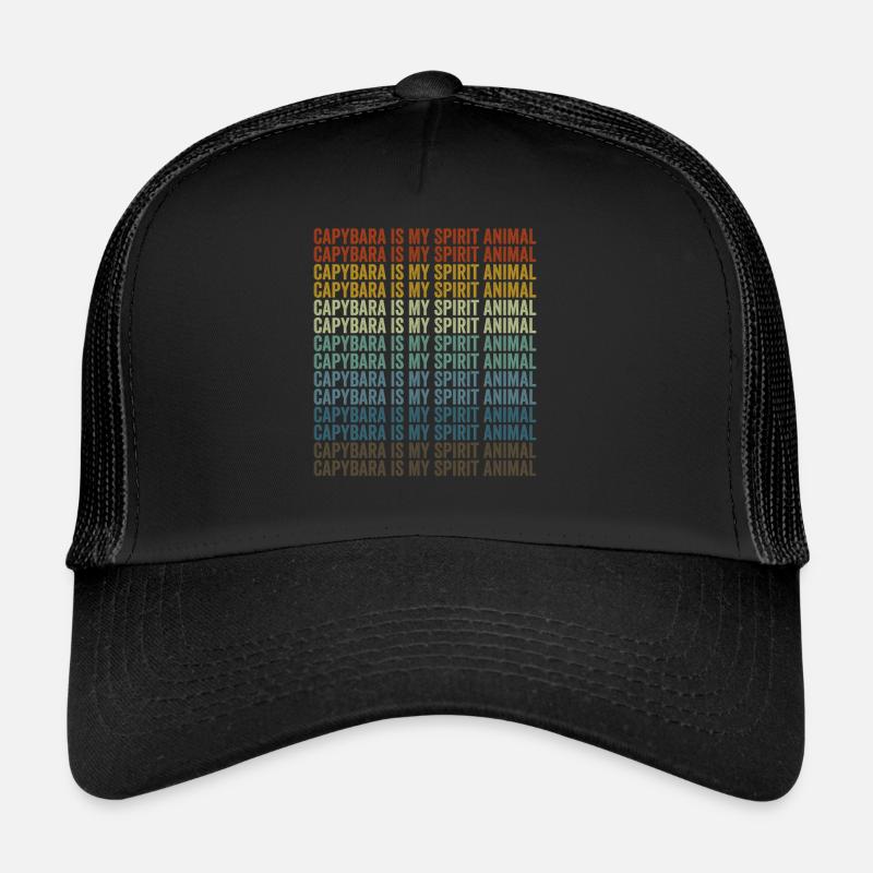 Capybara ist mein Geisttier Capybara - Trucker Cap - Schwarz/Schwarz