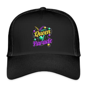 Queen Of Parade Logo For Mardi Gras - Trucker Cap - black/black - Front