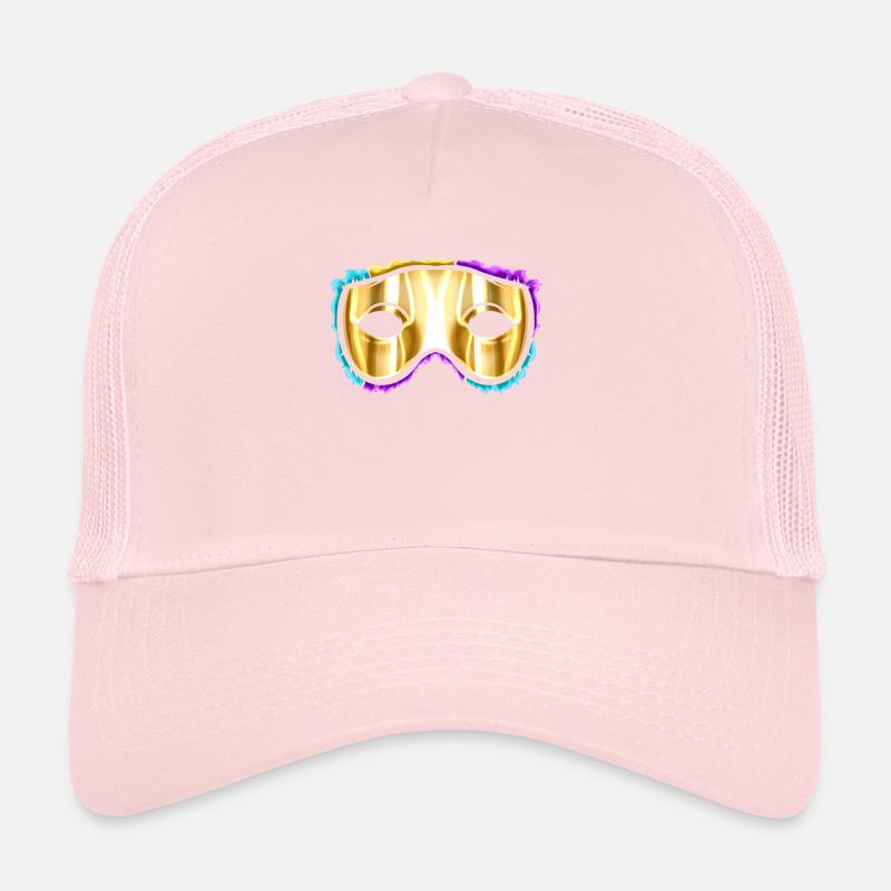 Masque jaune doré pour Mardi Gras Casquette trucker 