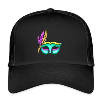 Green Mask For Mardi Gras - Trucker Cap - black/black - Front