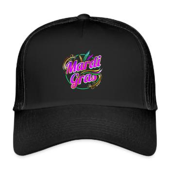 Lettering Logo For Mardi Gras - Trucker Cap - black/black - Front