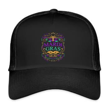 Lettering And Ornaments For Mardi Gras - Trucker Cap - black/black - Front
