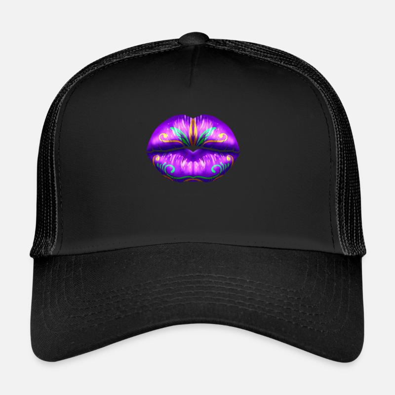 Lèvres violettes pour Mardi Gras Casquette trucker 