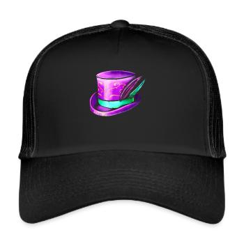 Purple Hat Cylinder For Mardi Gras - Trucker Cap - black/black - Front