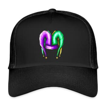 Jester Hat for Mardi Gras - Trucker Cap - black/black - Front