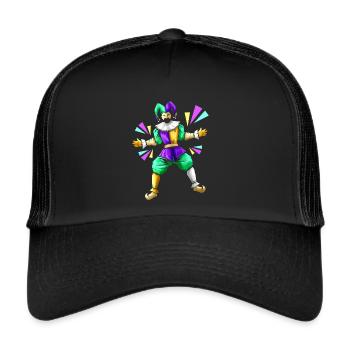 Jester Costume For Mardi Gras - Trucker Cap - black/black - Front